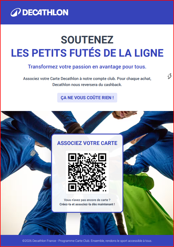 Decathlon — associez votre carte aux Petits Futés de la Ligne — nouveau QR code 2026